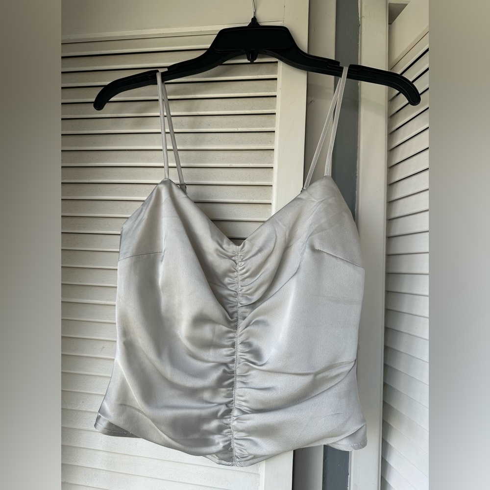 Abercrombie Elegant Silk Silver Women's Top